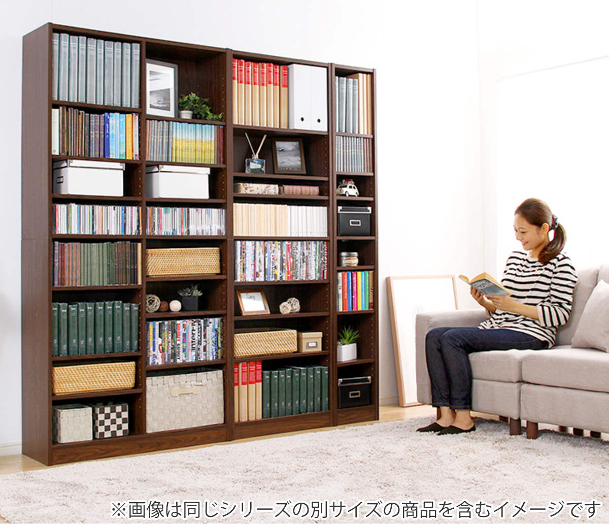 楽天市場】本棚 幅88cm ハイタイプ ブックシェルフ 多目的収納 （ 壁面