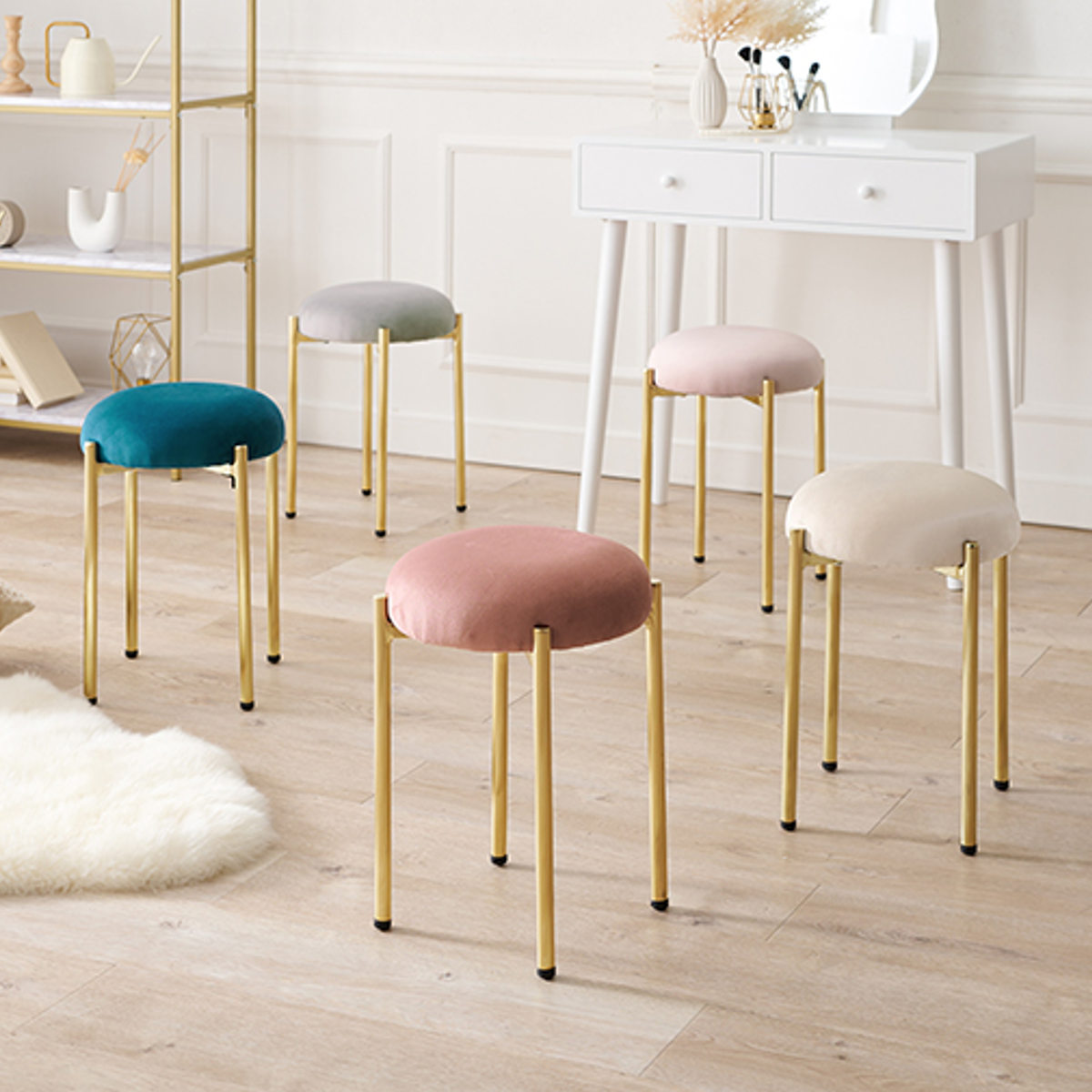 楽天市場】ベロア（スツール｜イス・チェア）：インテリア・寝具・収納