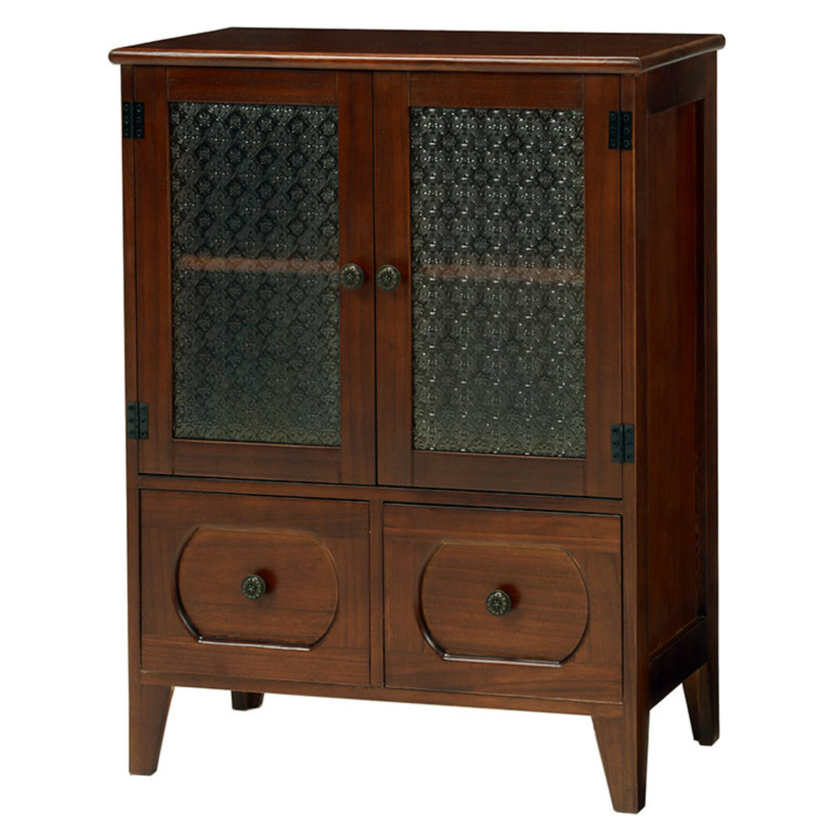 楽天市場】キャビネット アンティーク調 桐製 ガラス扉 幅60cm （ 収納