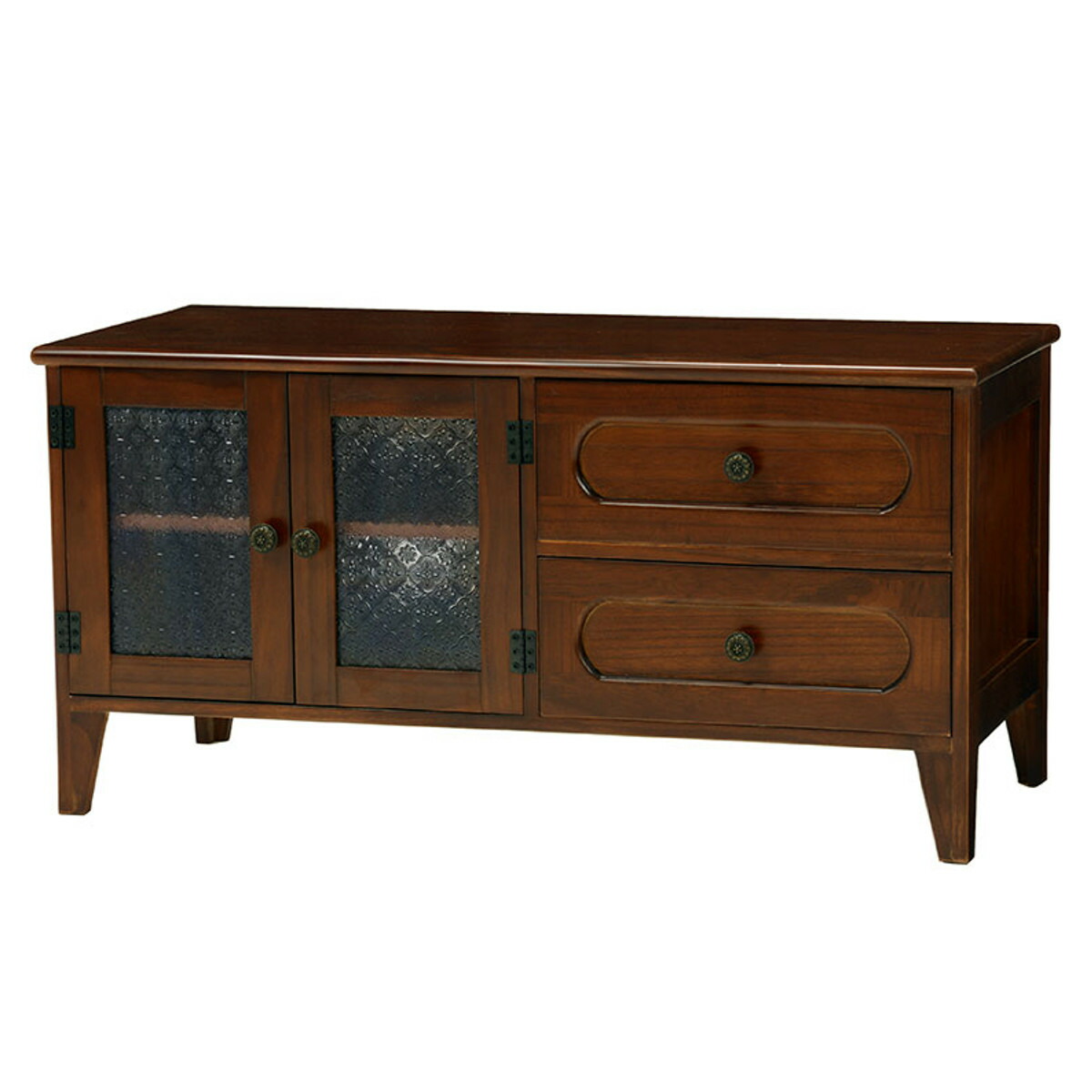 楽天市場】テレビ台 ローボード TV台 アンティーク調 ガラス扉 幅90cm