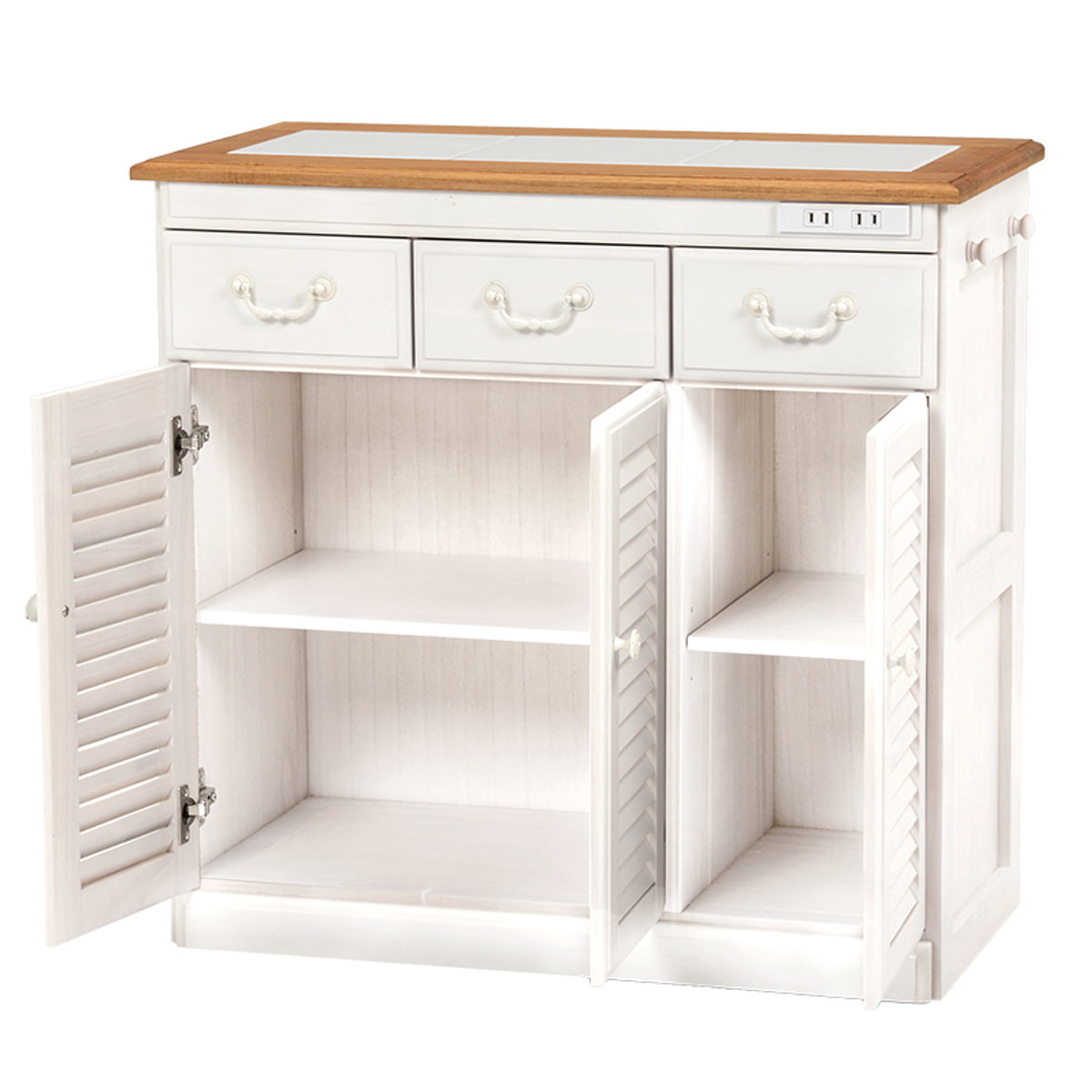 楽天市場】キッチンカウンター タイル天板 コンセント付 幅72cm