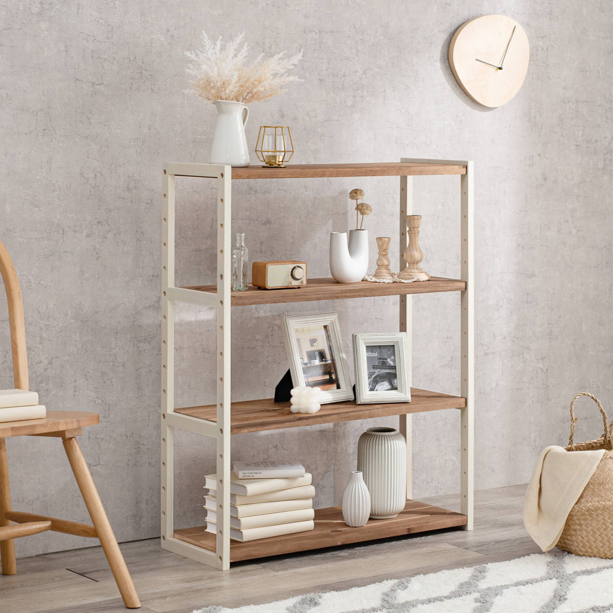 楽天市場】オープンラック 4段 木製 ディスプレイラック ウッド