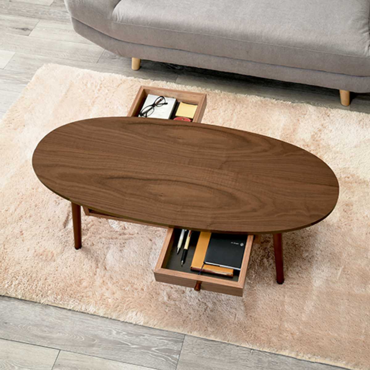 楽天市場】センターテーブル 幅110cm ローテーブル 机 木製 収納