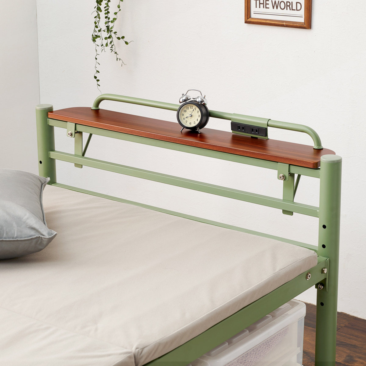 楽天市場】ベッド シングル ロング 高さ調節 4段階 パイプ 宮棚
