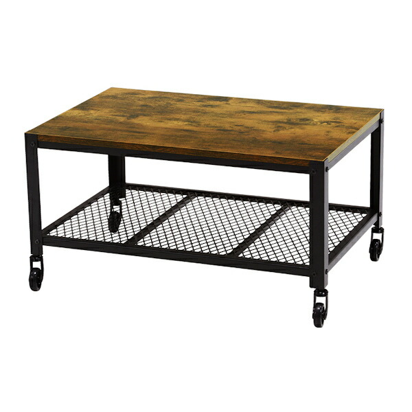 楽天市場】センターテーブル 幅75cm キャスター付き 木目調