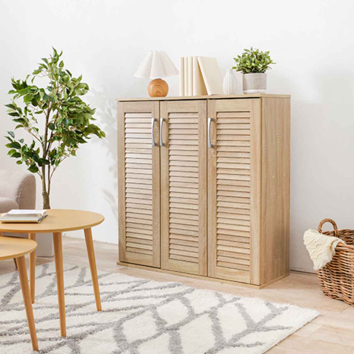 楽天市場】シューズボックス 幅89cm 最大28足収納可能 木目 通気性