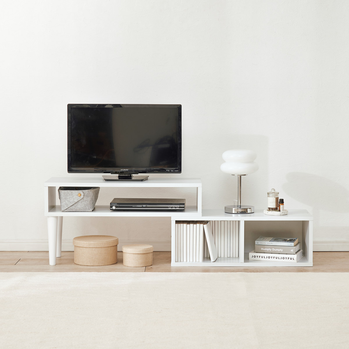 楽天市場】テレビ台 ローボード 幅75～135cm伸縮式 北欧風 オープン