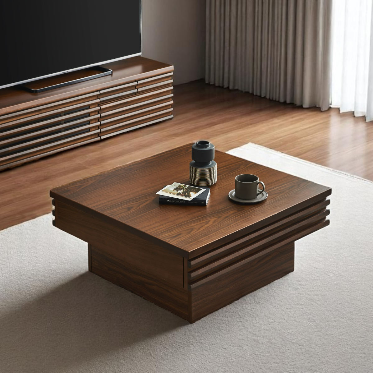 楽天市場】リビングテーブル 高さ37cm 天板正方形 引出し付 センター