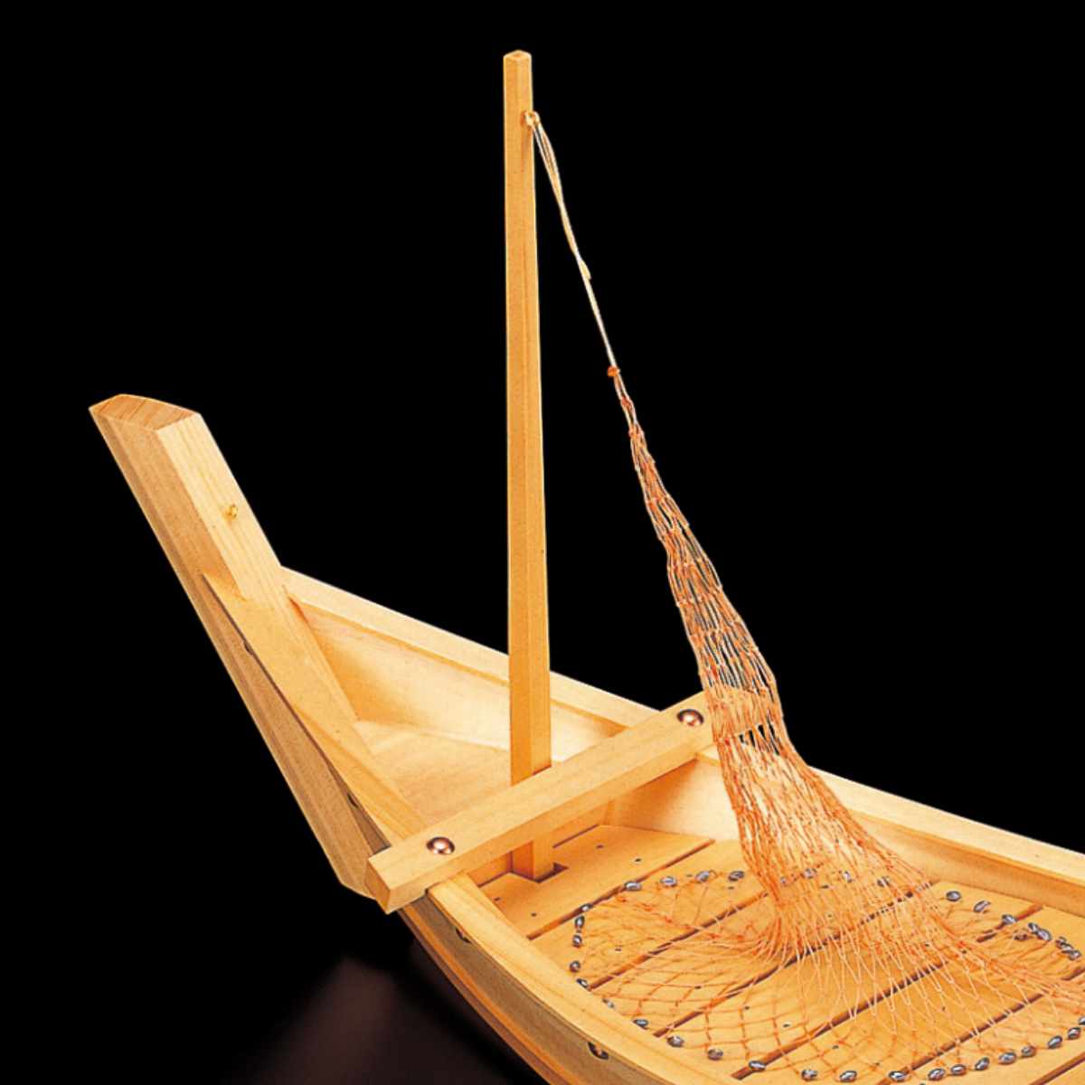 楽天市場】盛器 木製 2.5尺 玄海大漁舟 網付き 舟形 皿 食器 刺身 お