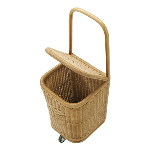 楽天市場】ショッピングカート ラタン キャスター付 買い物カゴ 幅35cm