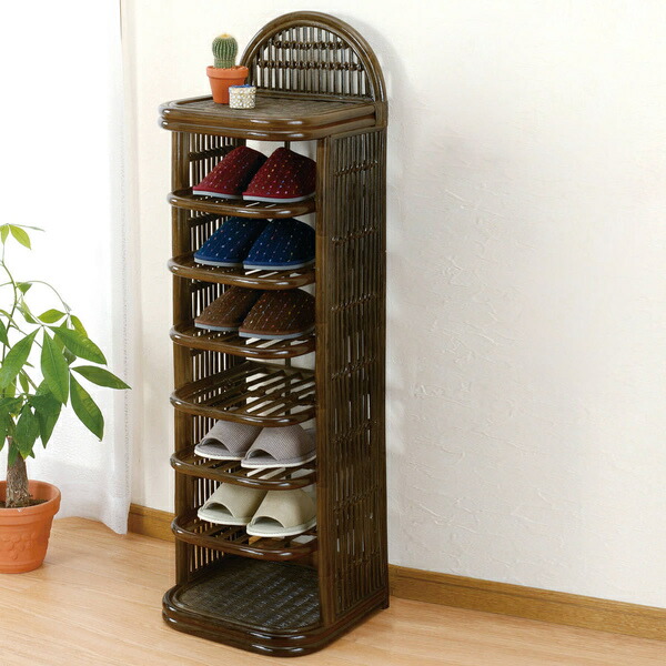 楽天市場】スリッパラック 7段 籐 ラタン製 幅35cm （ 送料無料