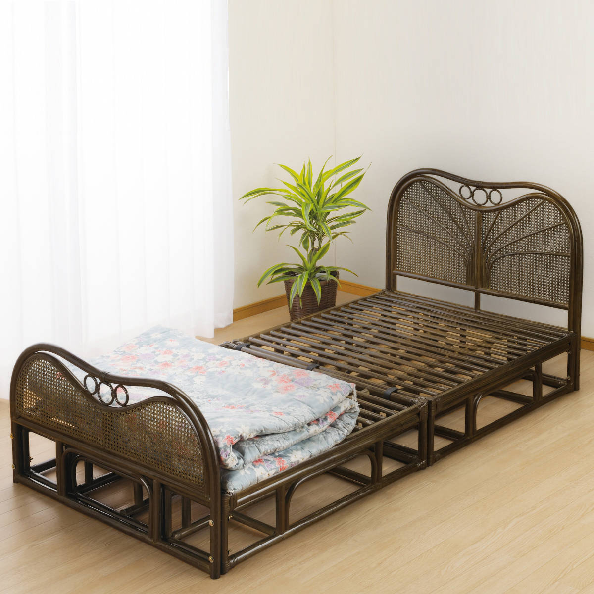 楽天市場】籐 シングルベッド フレームのみ （ 送料無料 ラタン ベッド
