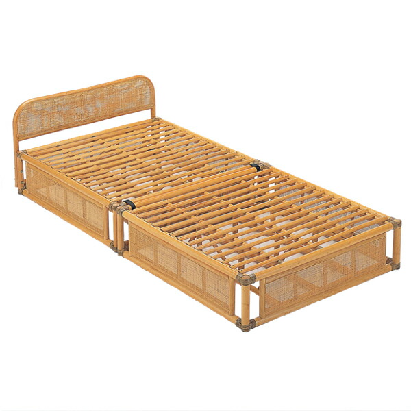 楽天市場】籐 シングルベッド 軽量 2分割 ラタンフレーム （ 送料無料