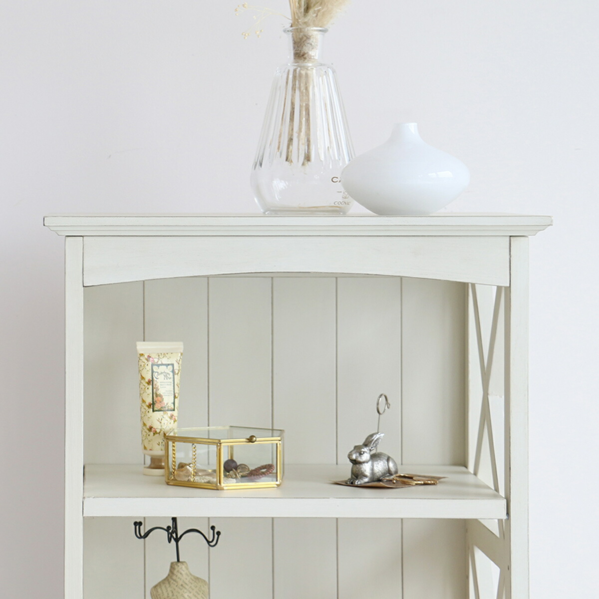 楽天市場】ラック 4段シェルフ 天然木 フレンチカントリー調 ine 幅