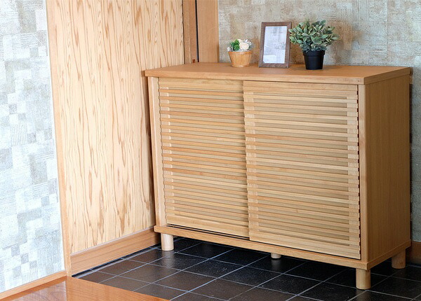 楽天市場】下駄箱 幅116.5cm ルーバー ROSY 完成品 （ 送料無料 靴箱