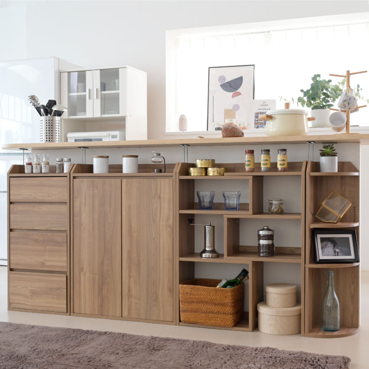 楽天市場】カウンター下収納 フルセット 薄型 4タイプ （ カウンター下