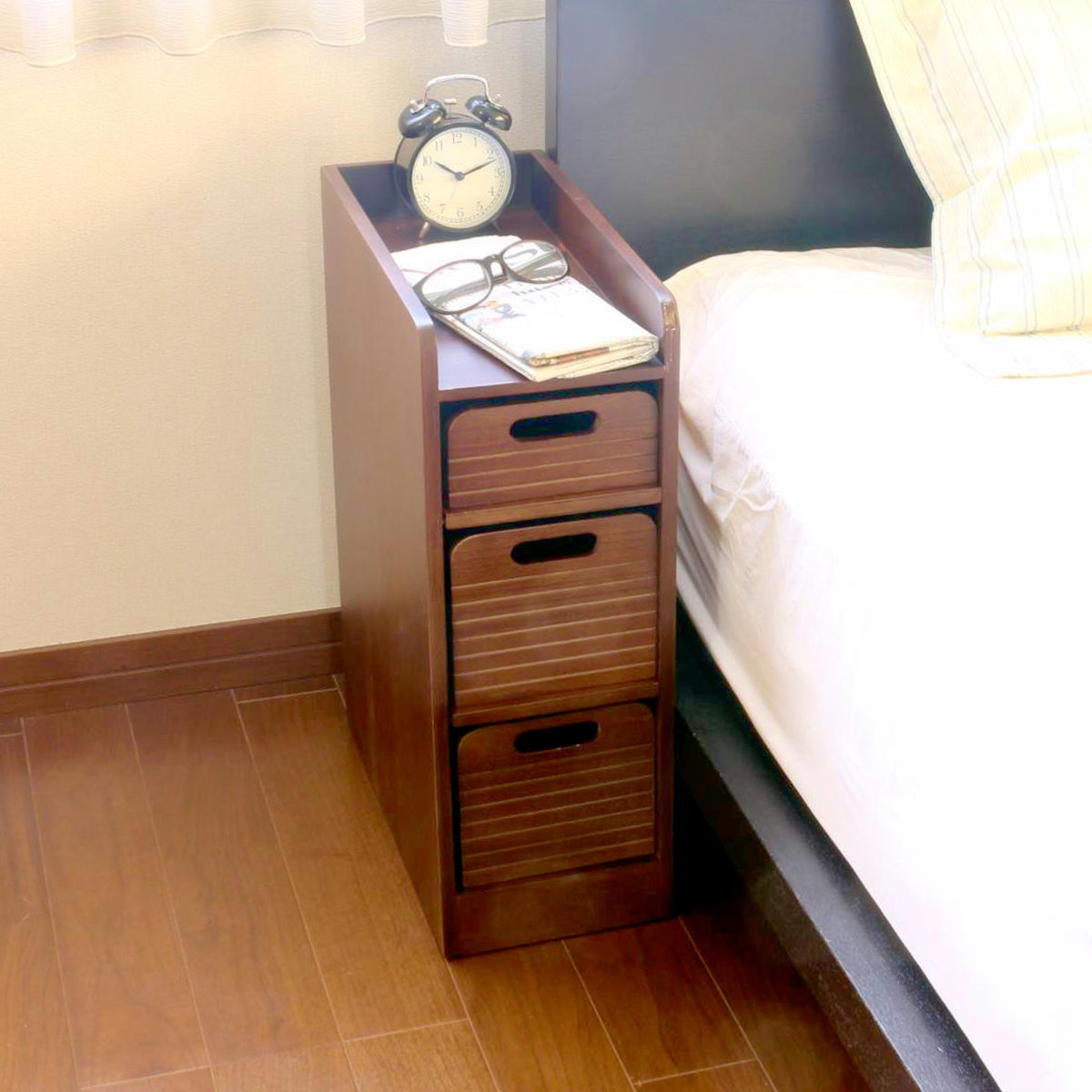 楽天市場】トレイワゴン 幅20cm 3段 天然木 桐製 完成品 キャスター付