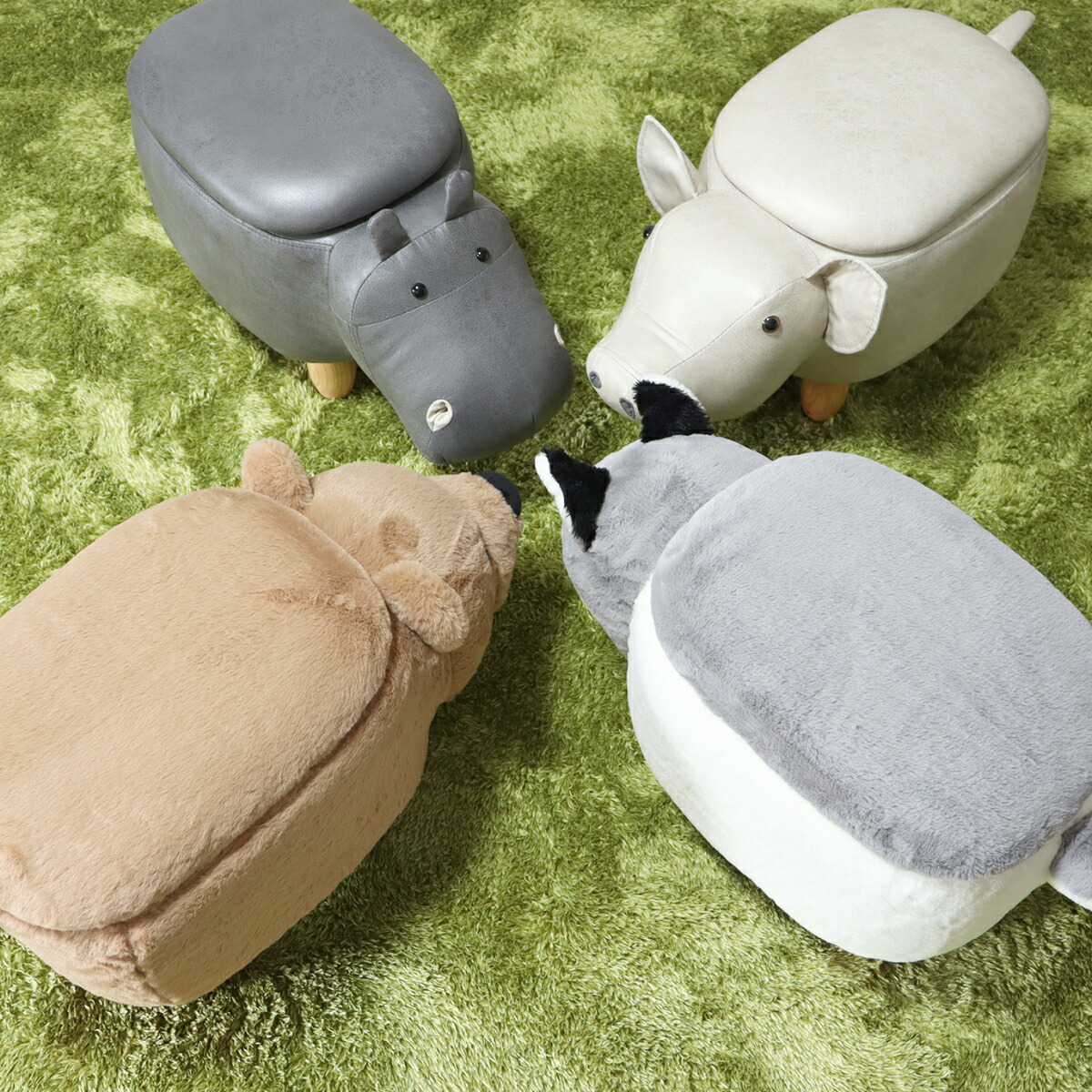 楽天市場】アニマルスツール 収納付き Annie 座面高36cm クマ （ 送料