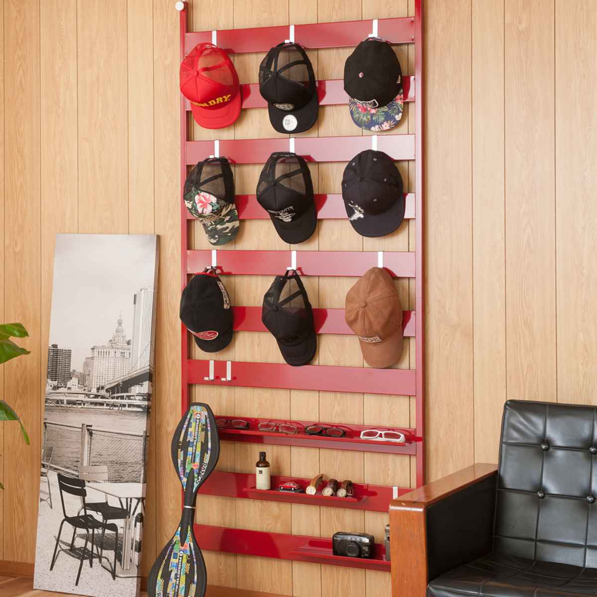 楽天市場】突っ張りラダーラック 幅広ラダーラック 幅86cm 棚板4枚付き