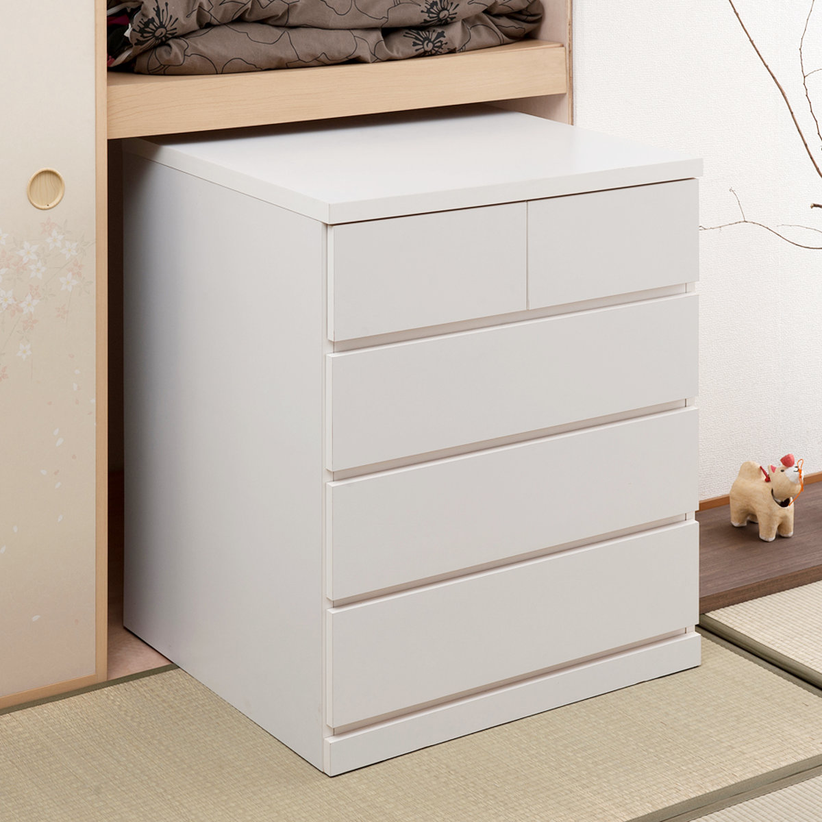 楽天市場】押入れ収納 タンス 幅75cm 4段 奥行65cm キャスター付 日本