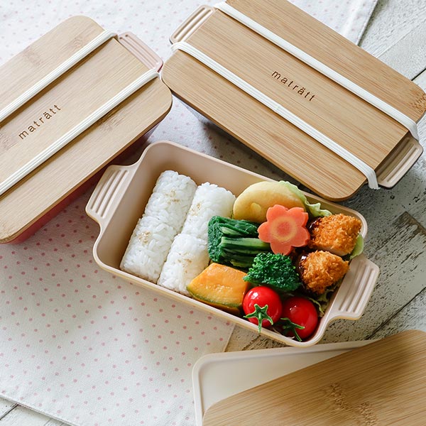 楽天市場】弁当箱 1段 550ml 抗菌 竹蓋 長角 ディッシュランチ