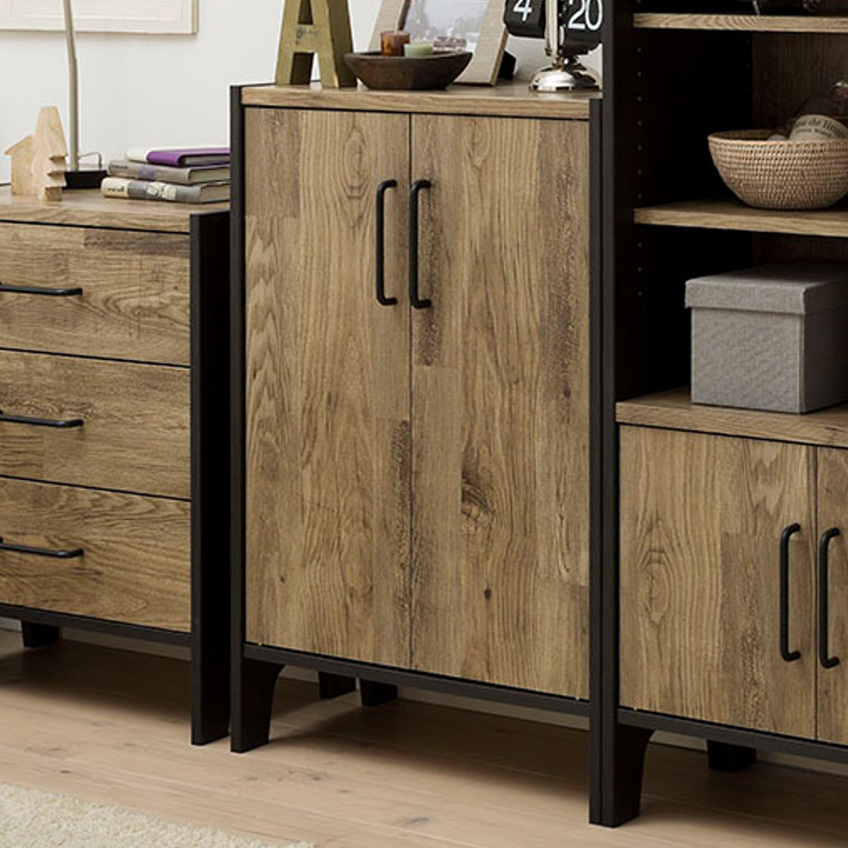 楽天市場】キャビネット 幅58.1cm 扉付 簡単組立 アメリカンビンテージ