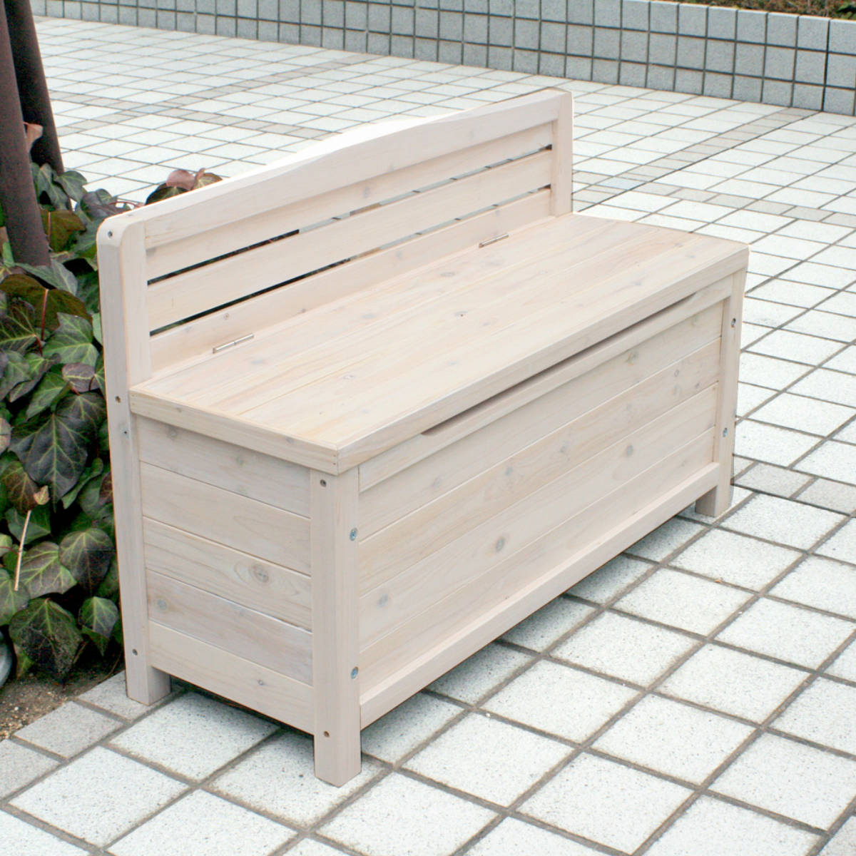 楽天市場】収納ボックス ベンチストッカー 天然木 （ ガーデンベンチ