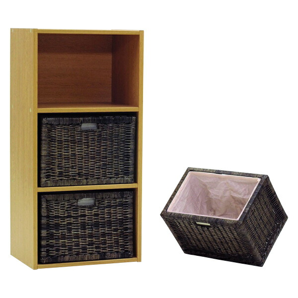 楽天市場】籐 バスケット 3個組 内布張り ラタン製 かご 約幅38cm