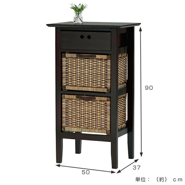 楽天市場】籐 チェスト 幅50cm 3段 天然木 ラタン （ ラタン製