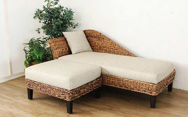 楽天市場】カウチソファ 幅160cm ハワイアンリゾート風 バナナリーフ材