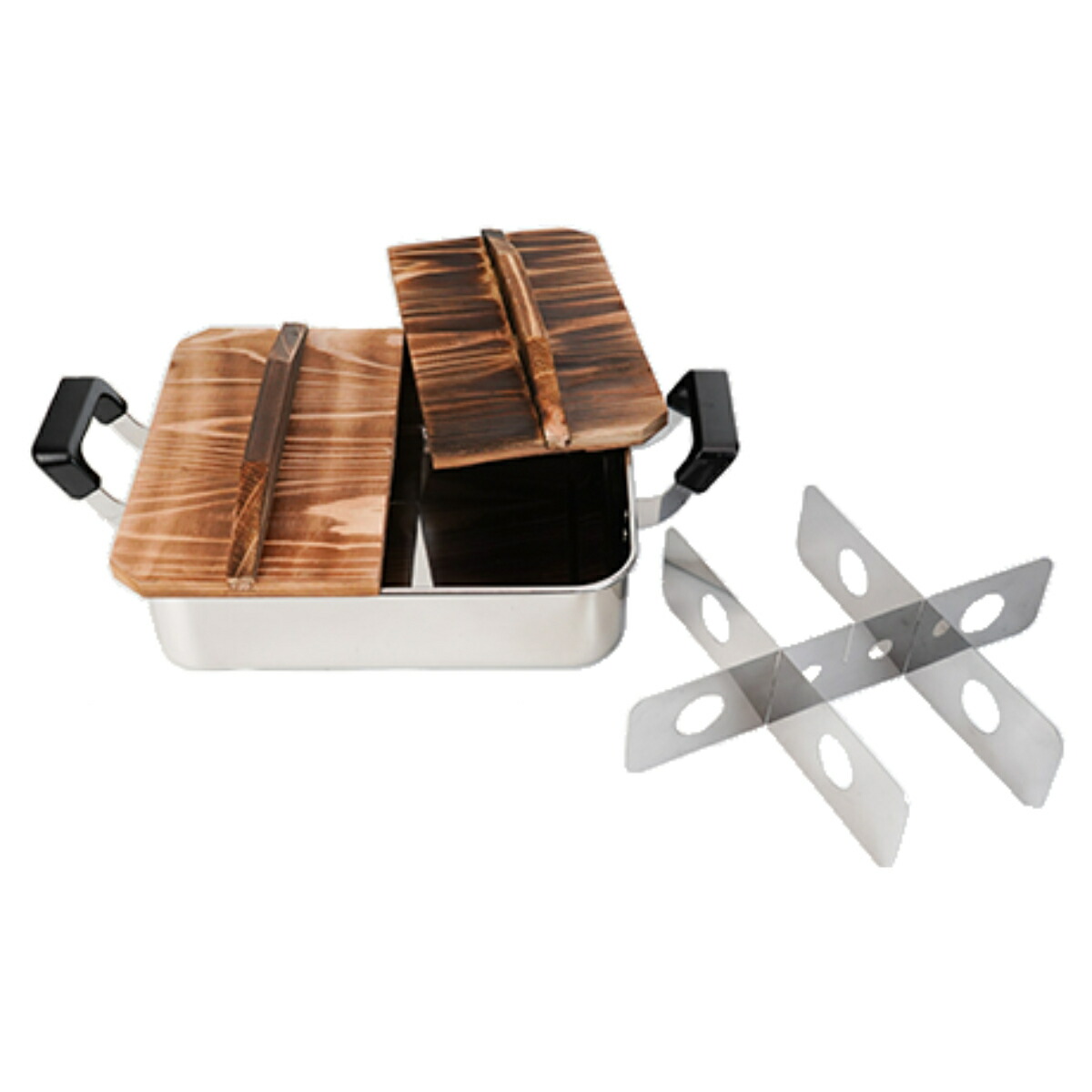 楽天市場】角型おでん鍋 24×28cm ガス火専用 仕切り付き 烹味屋 卓上鍋