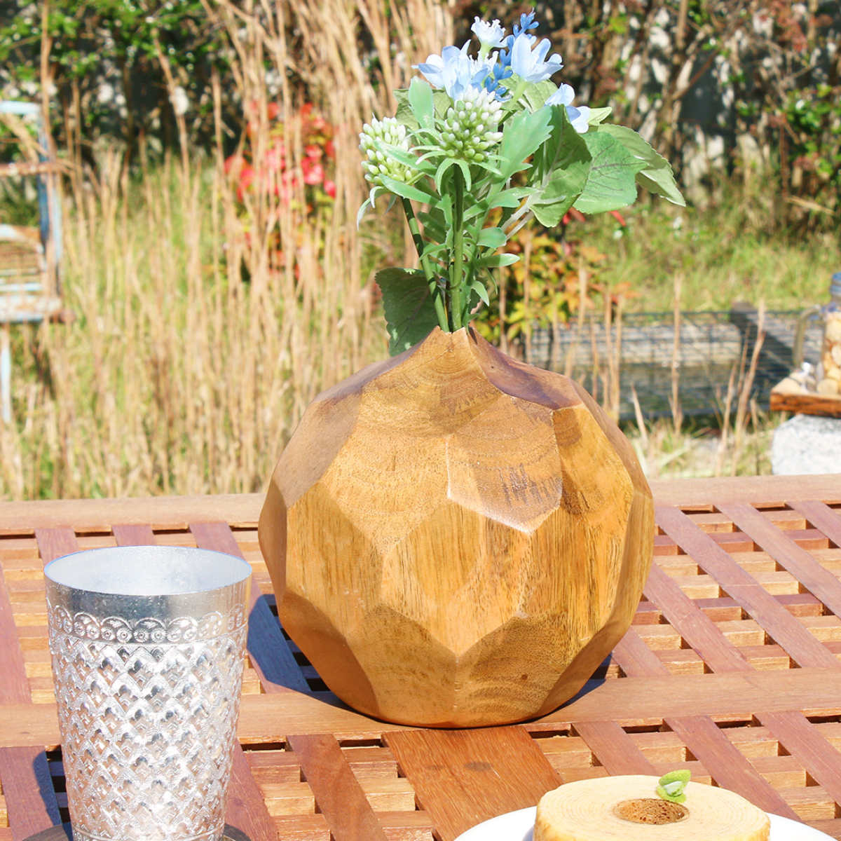 楽天市場】花瓶 マンゴーウッドフラワーベース ダイヤモンド （ 花びん