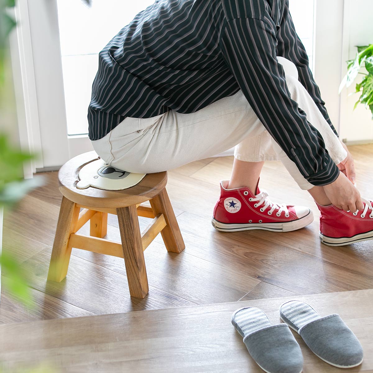 楽天市場】スツール シロクマ 木製 天然木 丸椅子 （ 丸 ウッド