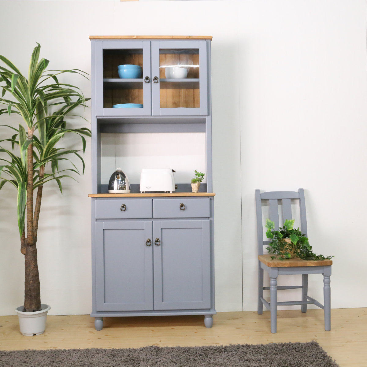 楽天市場】カップボード フレンチカントリー 食器棚 パイン材 Lavender