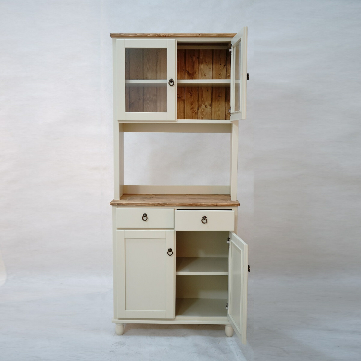 楽天市場】カップボード フレンチカントリー 食器棚 パイン材 Lavender