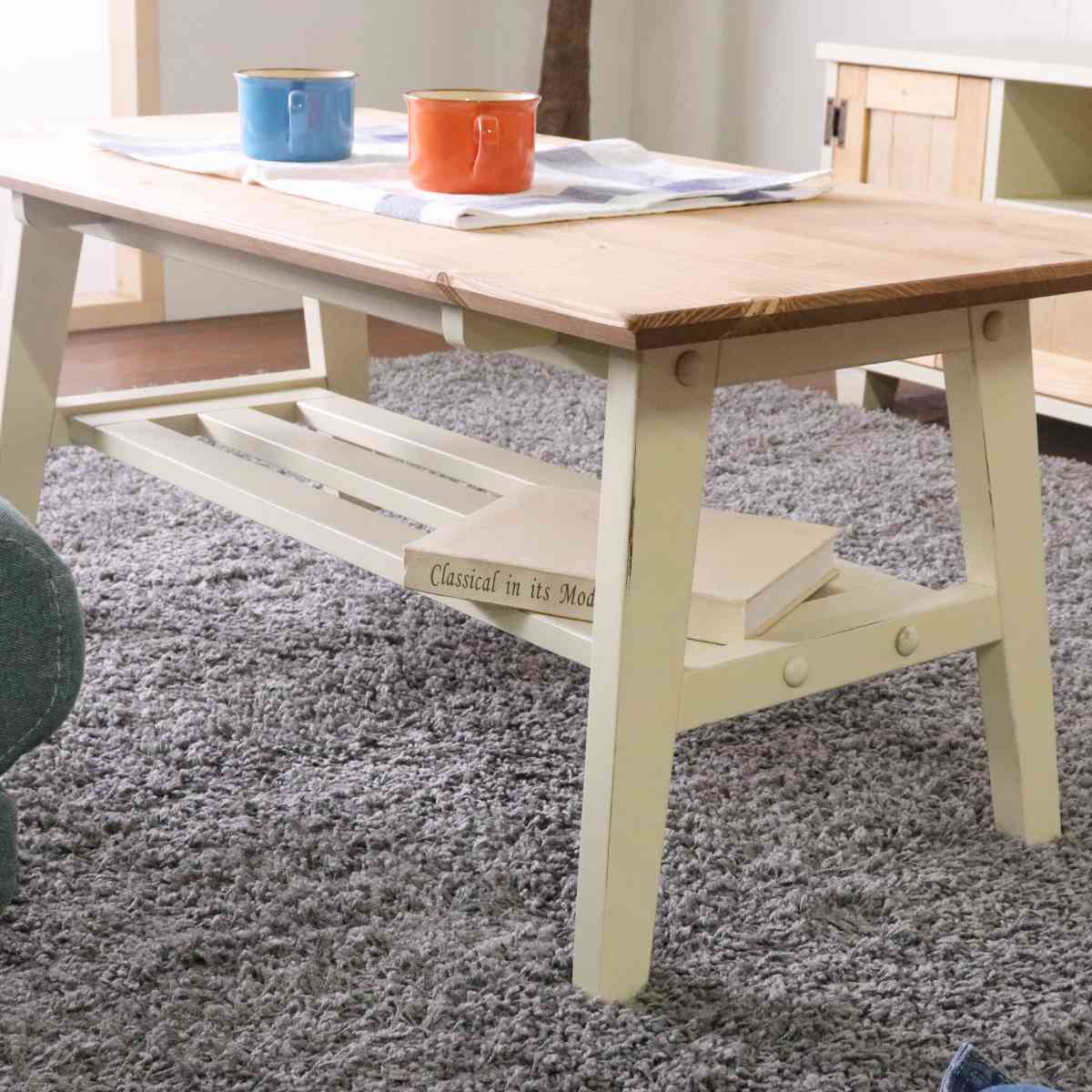 楽天市場】ローテーブル おしゃれ 大きめ 天然木 ヴィンテージ風 幅