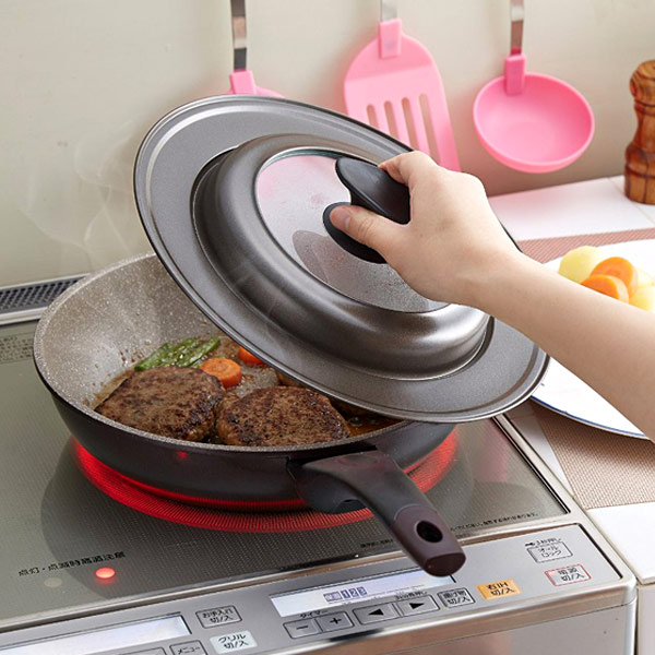 楽天市場】鍋蓋 フライパンカバー プレミアム M ガラス窓付き 20〜26cm