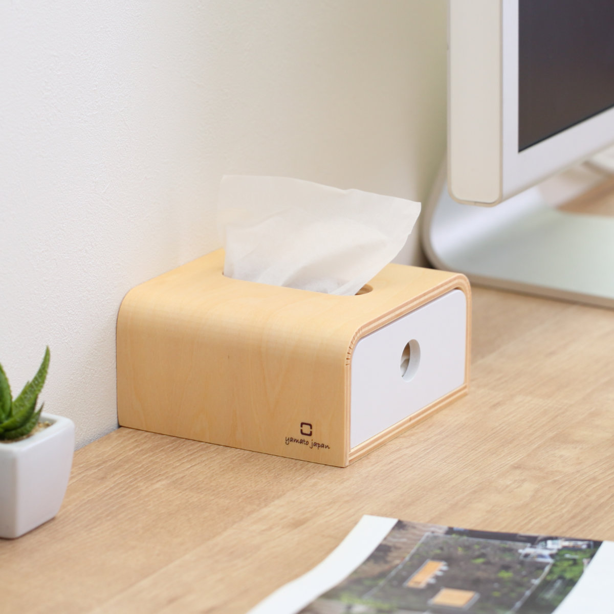 楽天市場】ティッシュケース half slide in 木製 （ おしゃれ