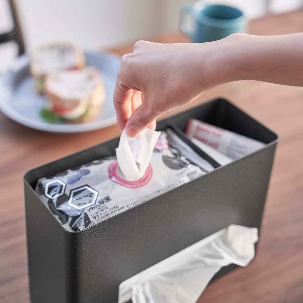 楽天市場】山崎実業 RIN ティッシュ＆ウェットシートケース リン