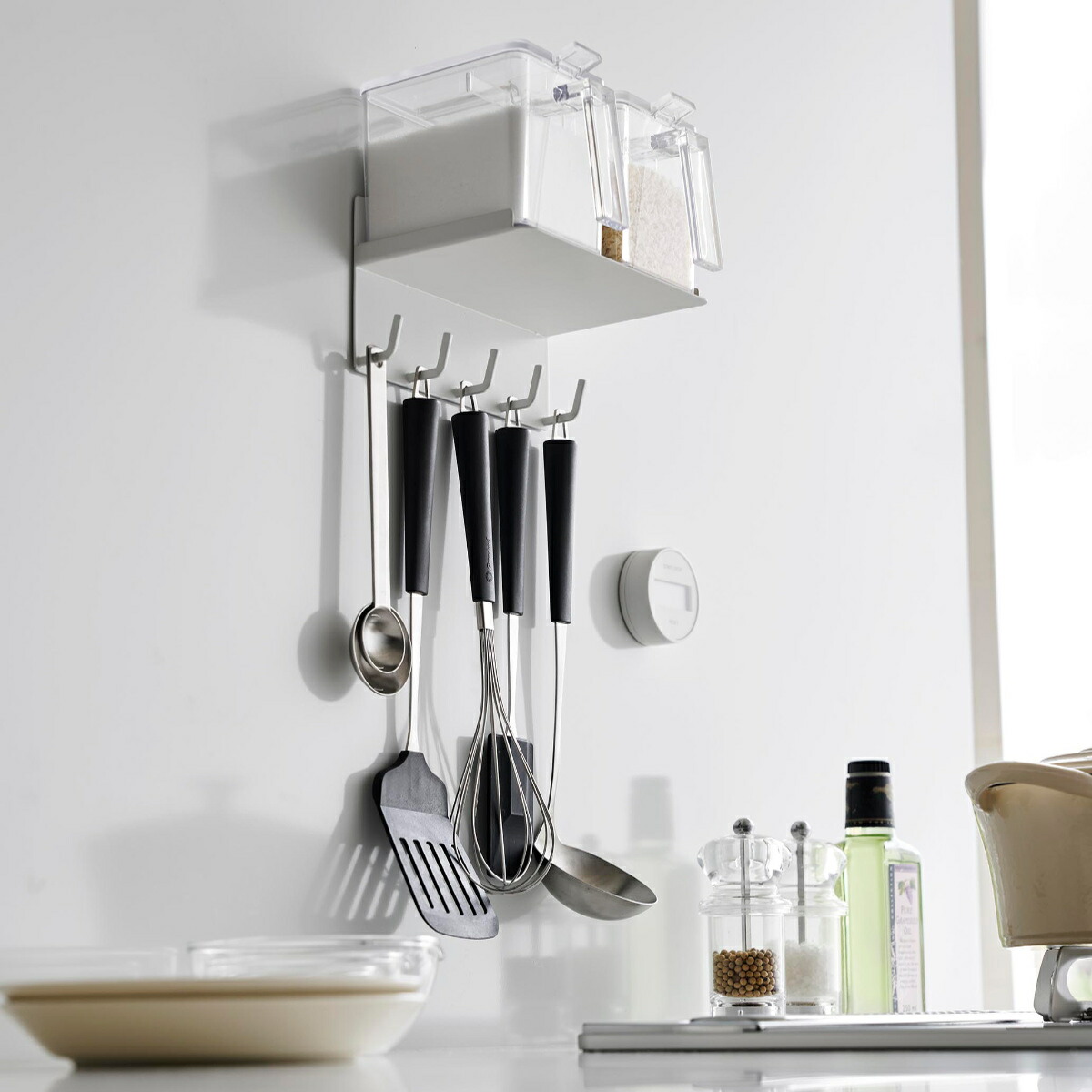 楽天市場】山崎実業 Plate マグネット調味料ラック＆フック プレート