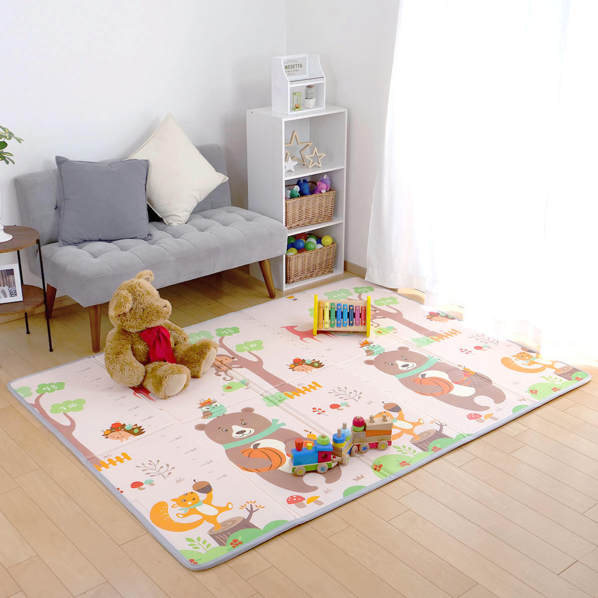 楽天市場】プレイマット 折りたたみ式 リバーシブル エンボス加工 フチ