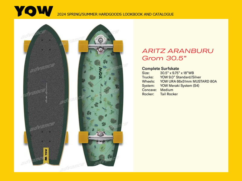 楽天市場】[ YOW SURFSKATE ARITZ ARANBURU Grom 30.5 @45000] ヤウ