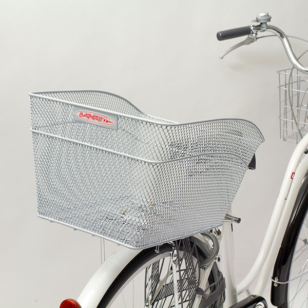 グレー メッシュデザイン 前かご後ろカゴつき三輪車 グレー メッシュ