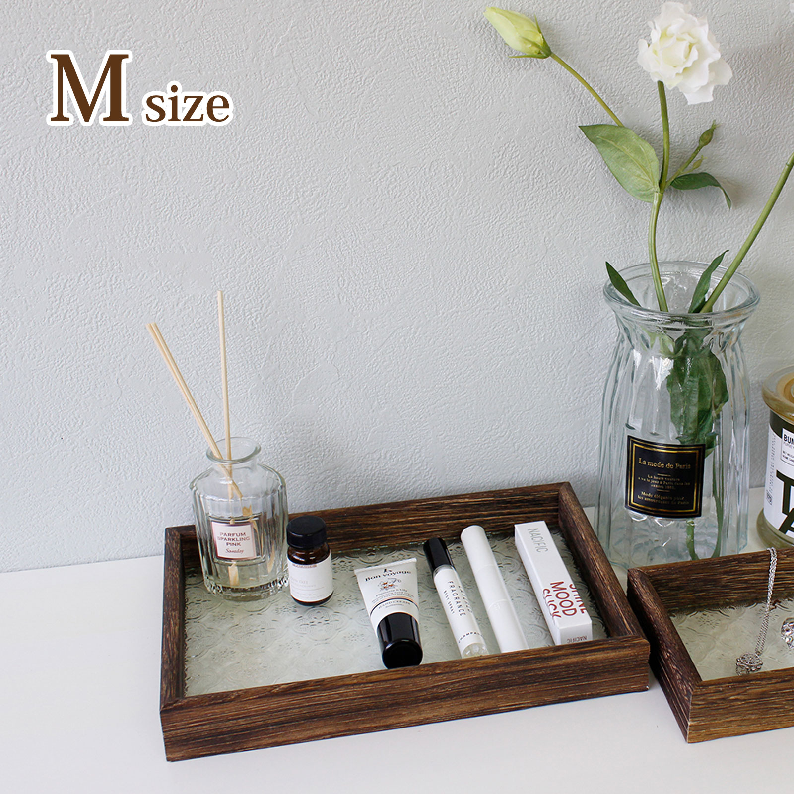 楽天市場】ベゴニア レトロガラストレイ M 小物入れ 小物ケース トレー