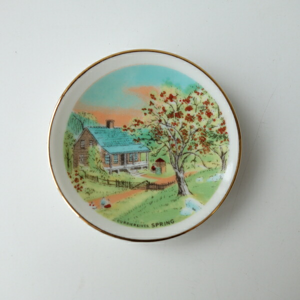 楽天市場】わけあり 四季の風景 5.7cm アンティーク ミニ 絵皿 4枚