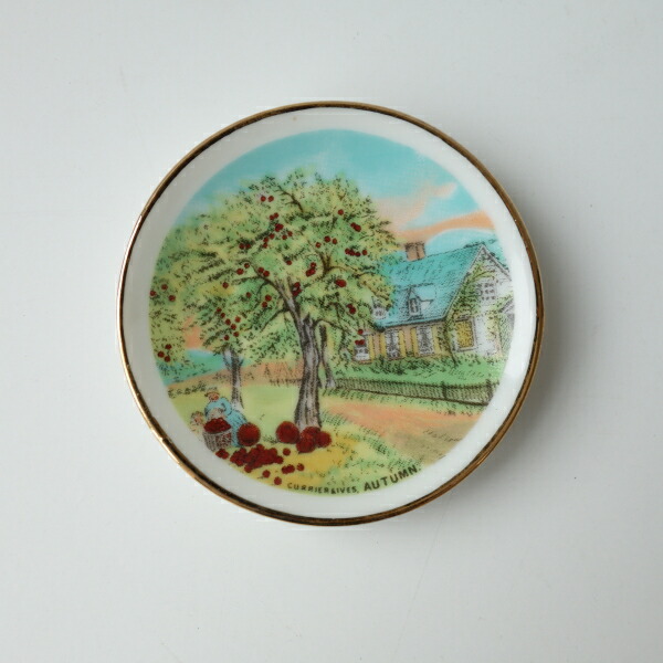 楽天市場】わけあり 四季の風景 5.7cm アンティーク ミニ 絵皿 4枚