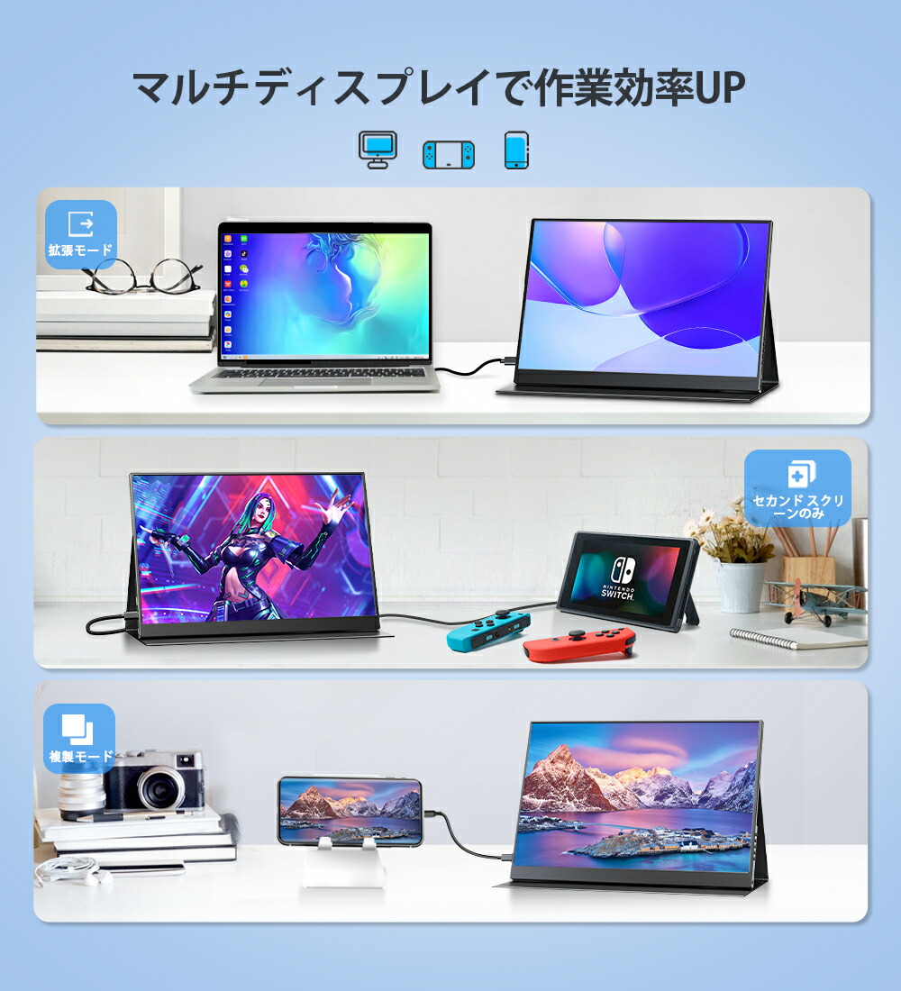 楽天市場】【2K】モバイルモニター 14インチ 2K WQHD 100%sRGB