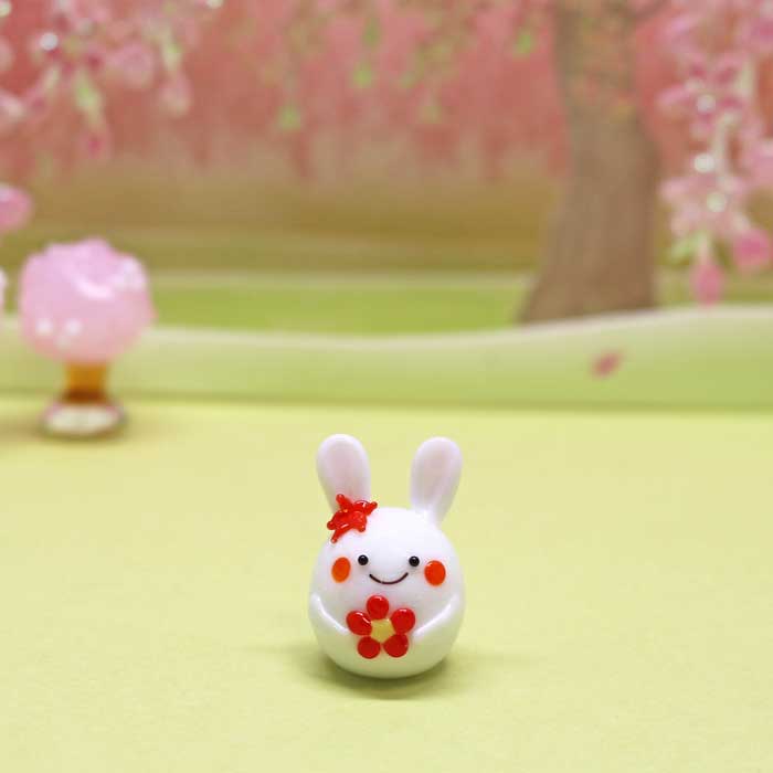 石木文 春のオーバル 未使用 花 うさぎ てふてふ 石木文 春のオーバル