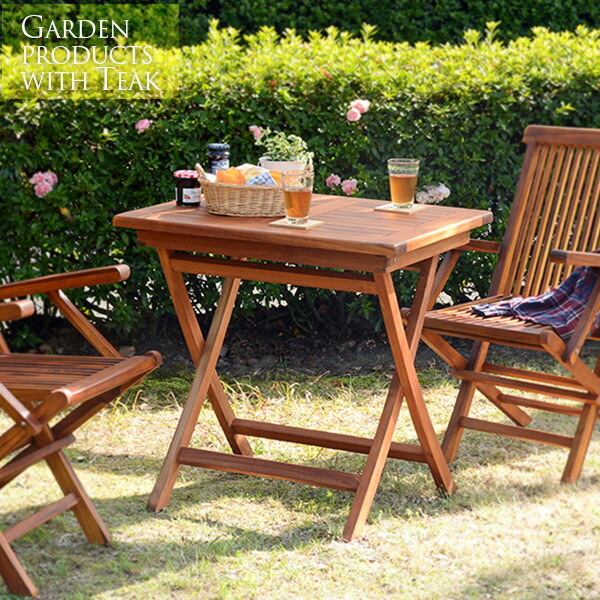 楽天市場】折りたたみ式 チークガーデンテーブル ［テーブル単品