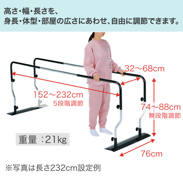 楽天市場】睦三 平行棒 リハビリ 平行棒 P-2 No.602｜リハビリ 歩行